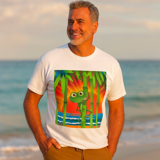 Frog On Bamboo Mens T-Shirt (Creator Uploaded)