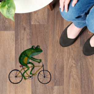 Frog On Bicycle Floor Decals