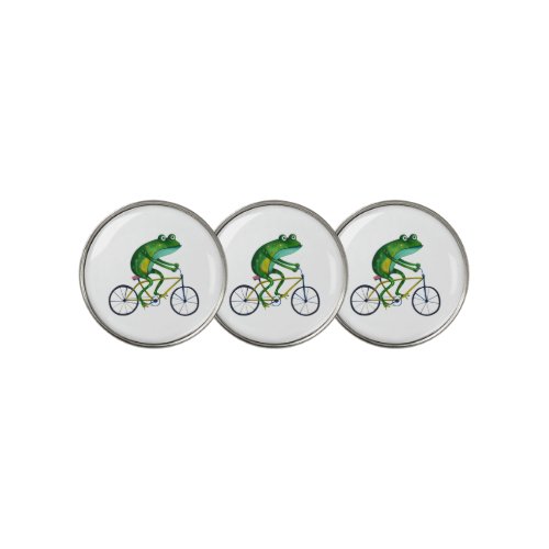 Frog On Bicycle Golf Ball Marker
