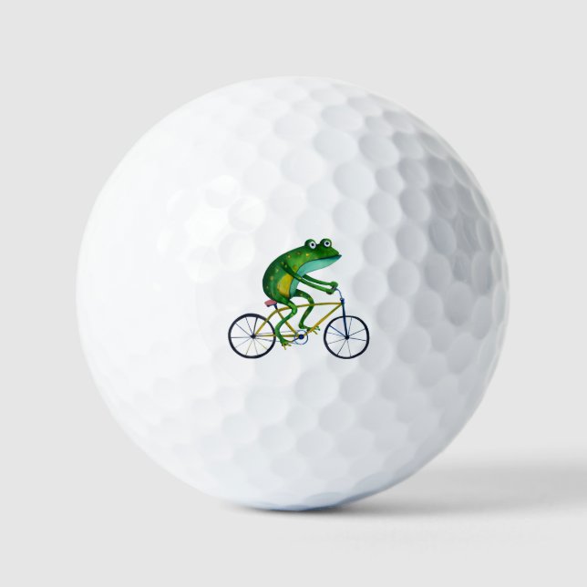 Frog On Bicycle Golf Balls (Front)