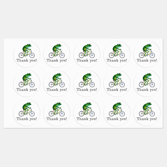 Frog On Bicycle Labels (Sheet)