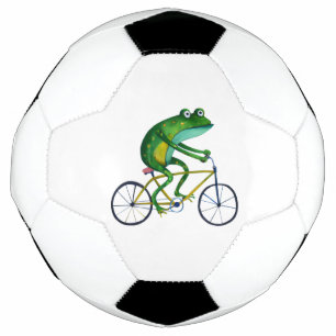 Frog On Bicycle Soccer Ball