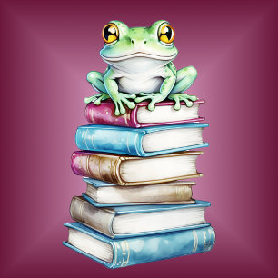 Frog on Books T-Shirt