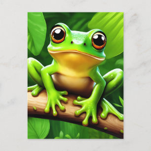 Frog on branch Nature Art Postcard
