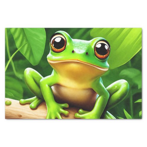 Frog on branch Nature Art Tissue Paper