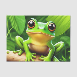 Frog on branch Nature Art Tissue Paper