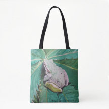 "Frog on Green" by AlarsenArtist Tote Bag
