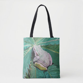 "Frog on Green" by AlarsenArtist Tote Bag
