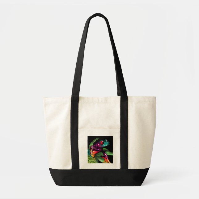frog on leaf tote bag (Front)