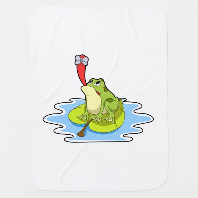 Frog on Leaf with Insect Baby Blanket (Front)
