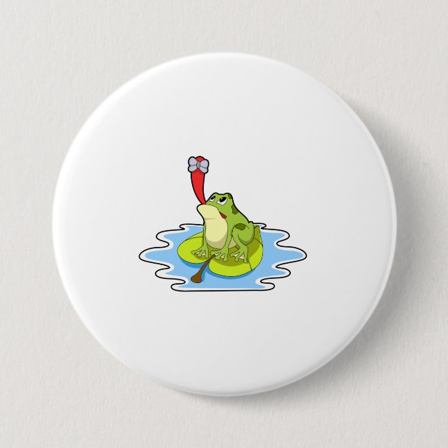 Frog on Leaf with Insect Button (Front)