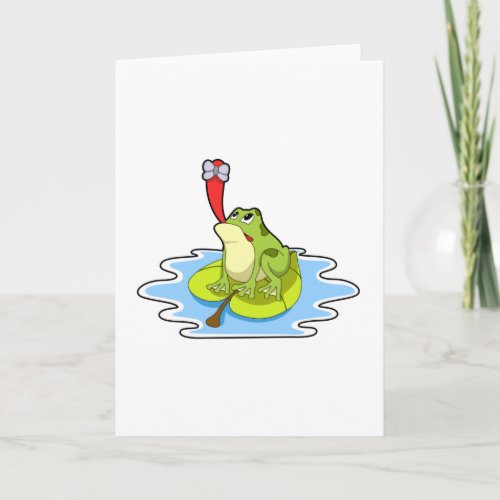 Frog on Leaf with Insect Card