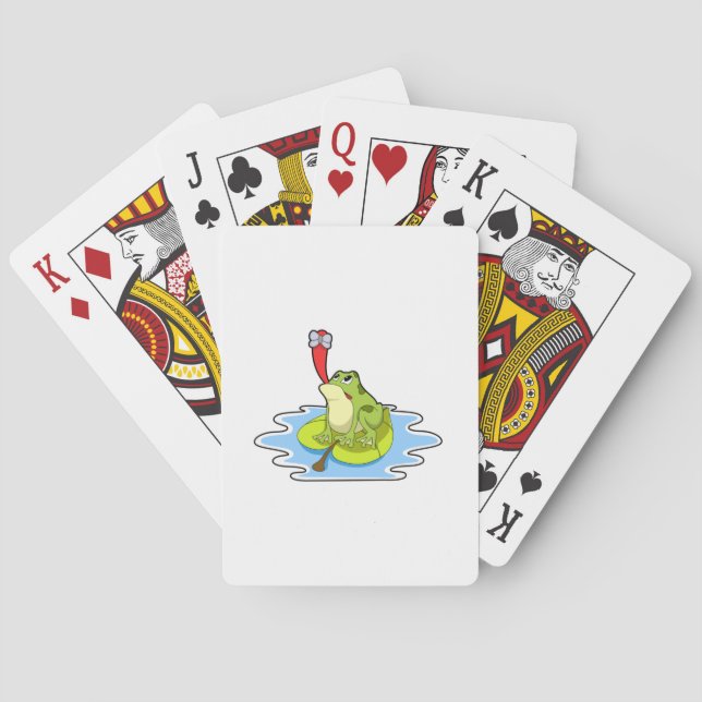 Frog on Leaf with Insect Poker Cards (Back)