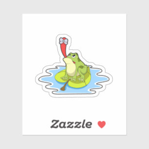Frog on Leaf with Insect Sticker