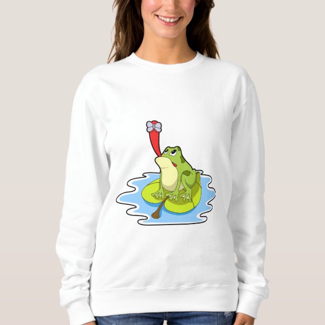 Frog on Leaf with Insect Sweatshirt (Front)