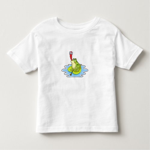 Frog on Leaf with Insect Toddler T_shirt