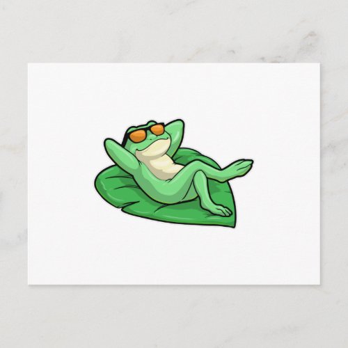 Frog on Leaf with Sunglasses Postcard