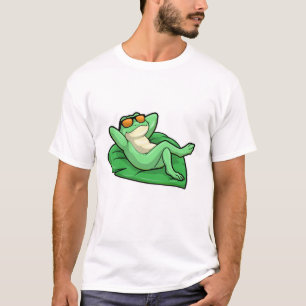 Frog on Leaf with Sunglasses T-Shirt