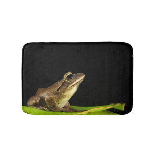 Frog on Lily Pad at Night Bathroom Mat
