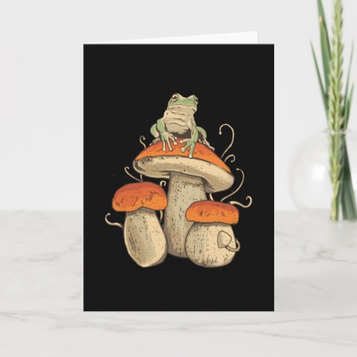 Frog on mushroom card