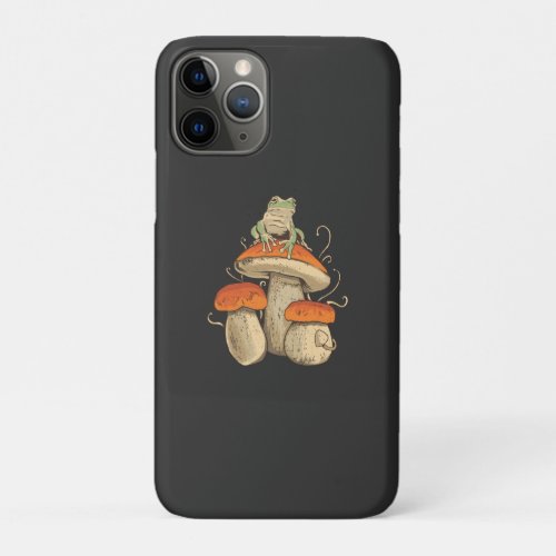 Frog on mushroom iPhone 11 pro case