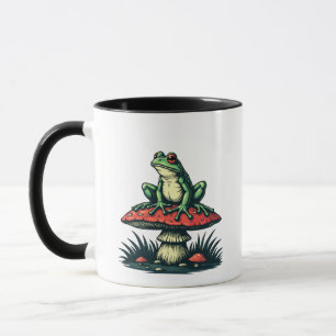 Frog on Mushroom Cottagecore Forest Magic Fungi Mug