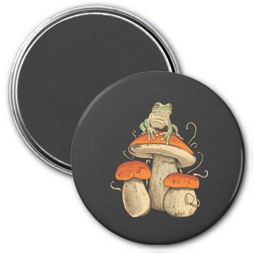 Frog on mushroom magnet