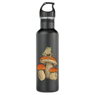 Frog On Mushroom Stainless Steel Water Bottle