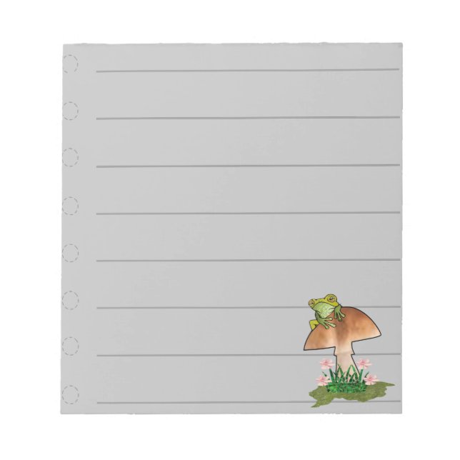 Frog on Mushroom To Do List Notepad (Front)