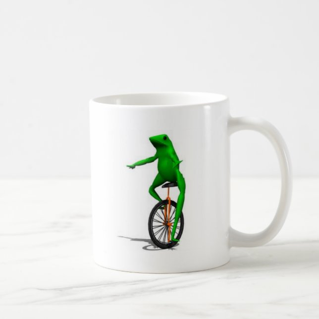 Frog on Unicycle Meme Coffee Mug (Right)