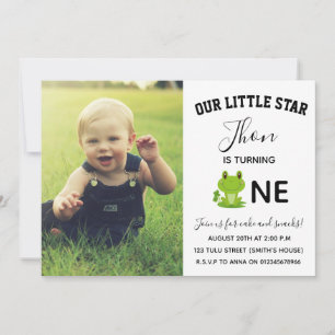Frog One year birthday Invitation