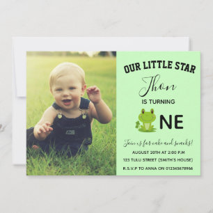 Frog One year birthday Invitation