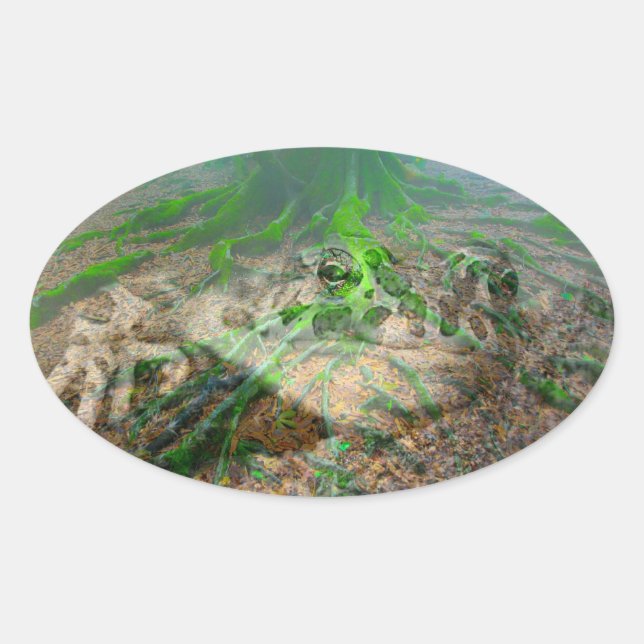 Frog Oval Sticker (Front)