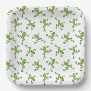 Frog Paper Plates, Green Garden Party Supplies Plates