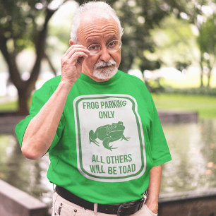 Frog Parking Only Sign Funny Graphic T-Shirt