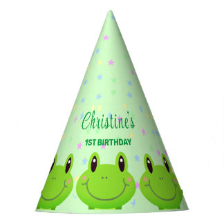 Frog party Stars kids birthday frog pattern Hat