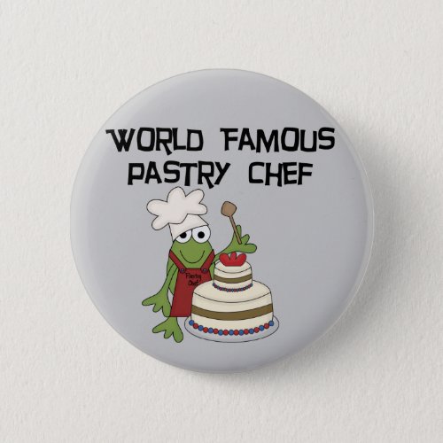 Frog Pastry Chef Tshirts and Gifts Button