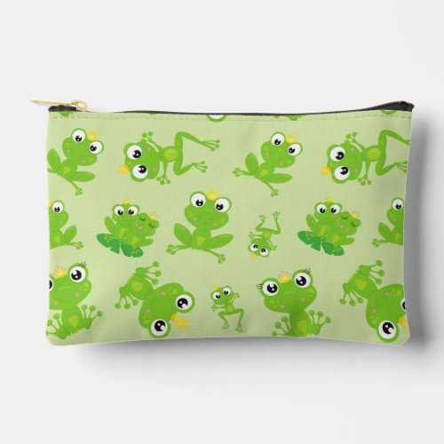 Frog Pattern Cute Frogs Green Frogs Frog Prince Accessory Pouch