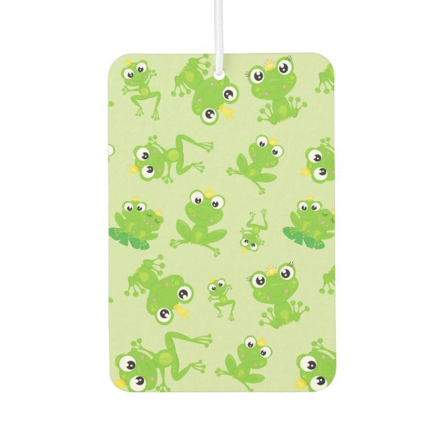 Frog Pattern, Cute Frogs, Green Frogs, Frog Prince Air Freshener (Front)