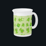 Frog Pattern, Cute Frogs, Green Frogs, Frog Prince Beverage Pitcher<br><div class="desc">Cute,  fun and adorable pattern with green frogs. Modern and trendy gift,  perfect for the frog lover in your life.</div>