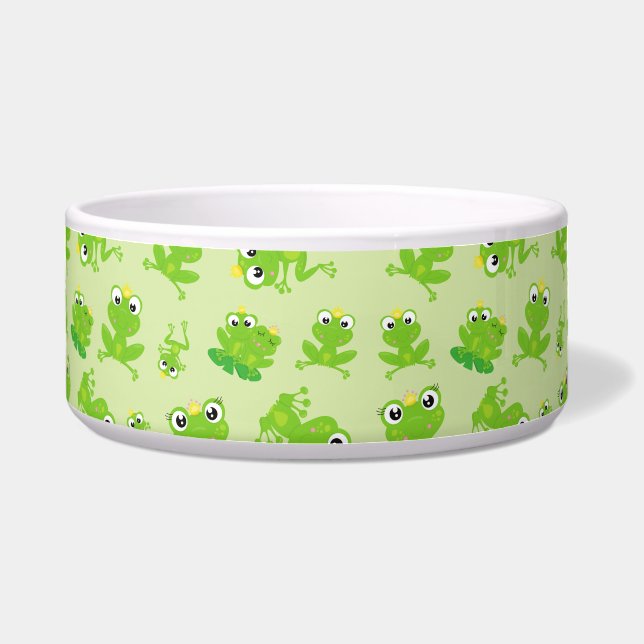 Frog Pattern, Cute Frogs, Green Frogs, Frog Prince Bowl (Front)