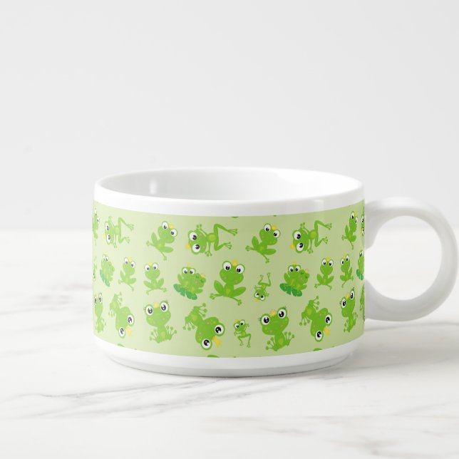 Frog Pattern, Cute Frogs, Green Frogs, Frog Prince Bowl (Left)