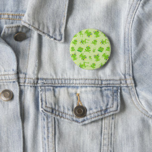 Frog Pattern, Cute Frogs, Green Frogs, Frog Prince Button