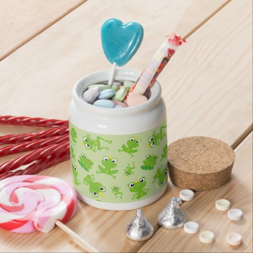 Frog Pattern Cute Frogs Green Frogs Frog Prince Candy Jar