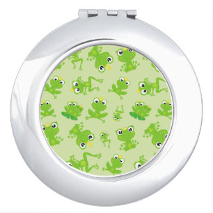 Frog Pattern, Cute Frogs, Green Frogs, Frog Prince Compact Mirror