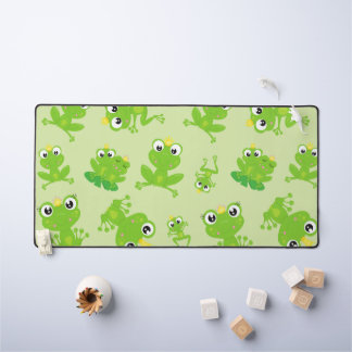 Frog Pattern, Cute Frogs, Green Frogs, Frog Prince Desk Mat