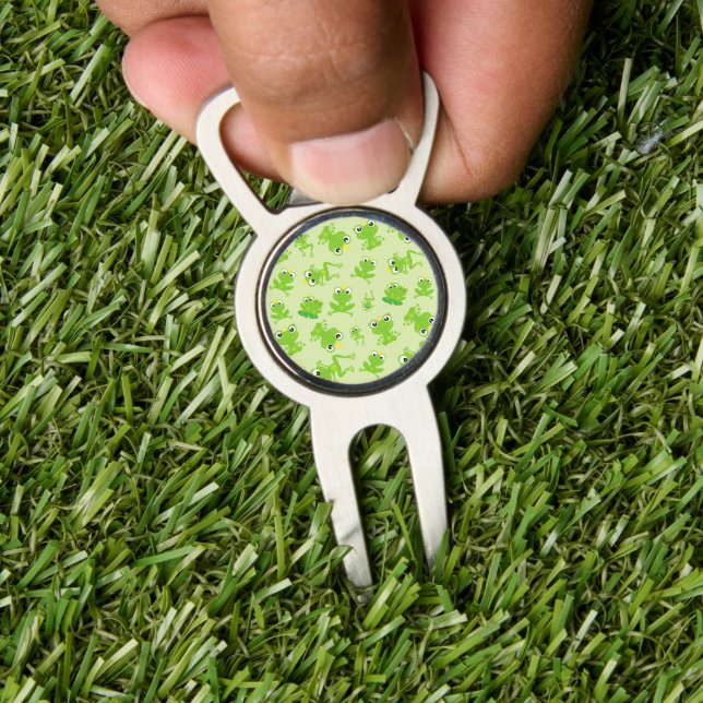 Frog Pattern, Cute Frogs, Green Frogs, Frog Prince Divot Tool (Insitu 1)