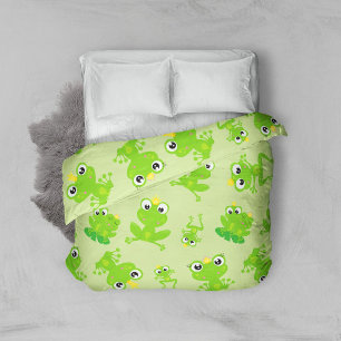 Frog Pattern, Cute Frogs, Green Frogs, Frog Prince Duvet Cover