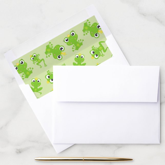 Frog Pattern, Cute Frogs, Green Frogs, Frog Prince Envelope Liner (Desk)