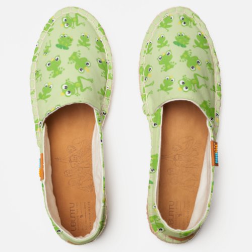 Frog Pattern Cute Frogs Green Frogs Frog Prince Espadrilles